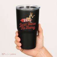 Just Here To Bang Fireworks Funny 4th of July Tumbler thumb 2