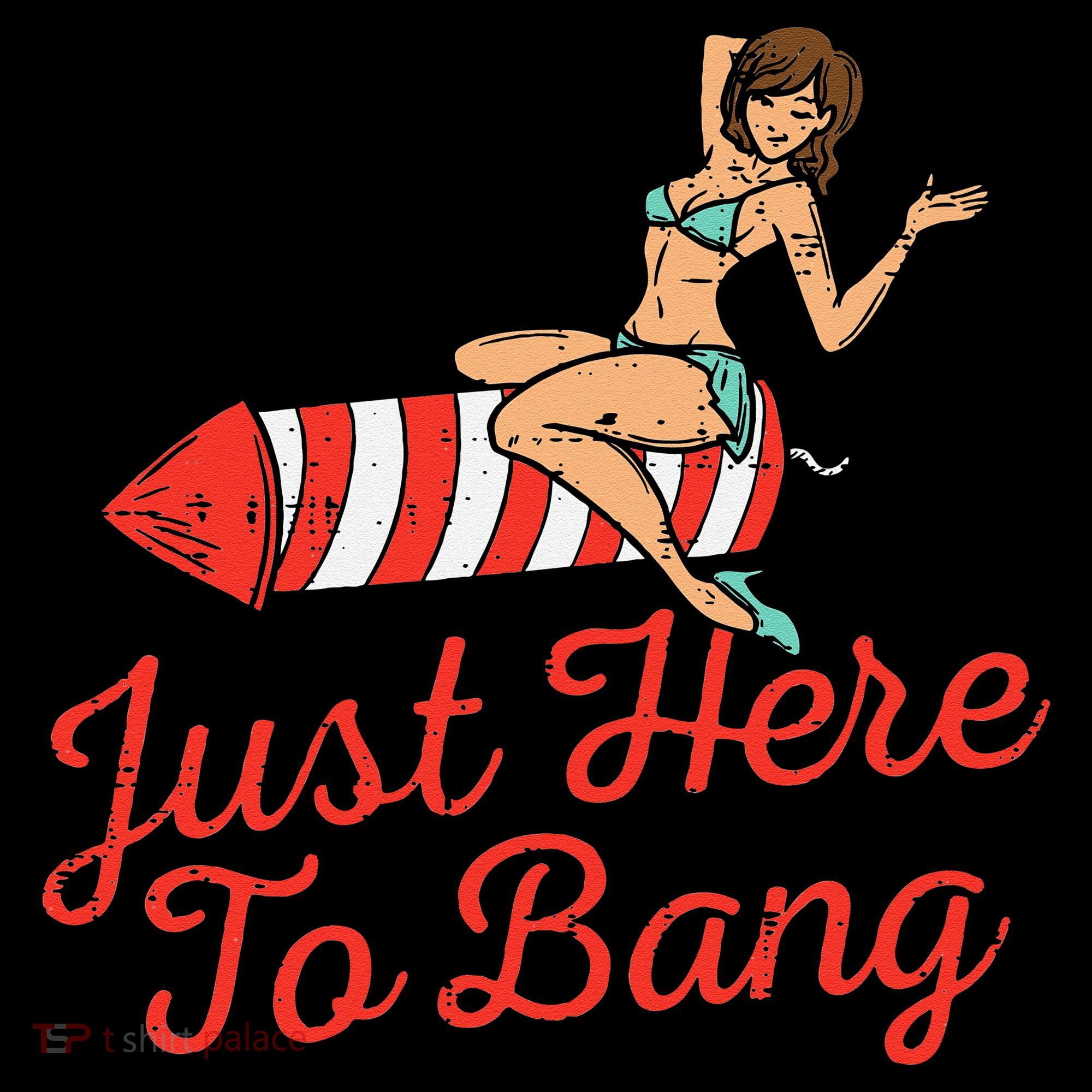 Just Here To Bang Fireworks Funny 4th of July Mousepad