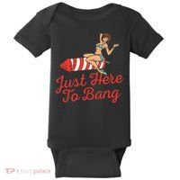 Just Here To Bang Fireworks Funny 4th of July Baby Bodysuit thumb 0