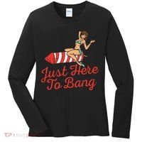 Just Here To Bang Fireworks Funny 4th of July Women's Long Sleeve Shirt thumb 0