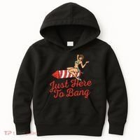 Just Here To Bang Fireworks Funny 4th of July Kids Hoodie thumb 0