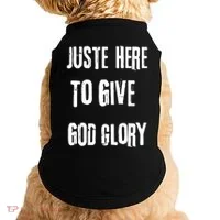 Just Here To Give God Glory Red Doggie Tank thumb 0