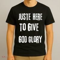 Just Here To Give God Glory Red T-Shirt thumb 3