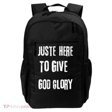 Just Here To Give God Glory Red Backpack