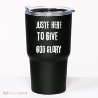 Just Here To Give God Glory Red Tumbler thumb 0