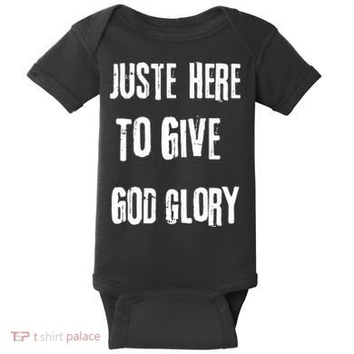 Just Here To Give God Glory Red Baby Bodysuit