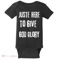 Just Here To Give God Glory Red Baby Bodysuit thumb 0