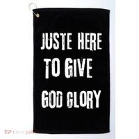 Just Here To Give God Glory Red Golf Towel thumb 0