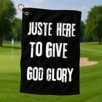 Just Here To Give God Glory Red Golf Towel thumb 1
