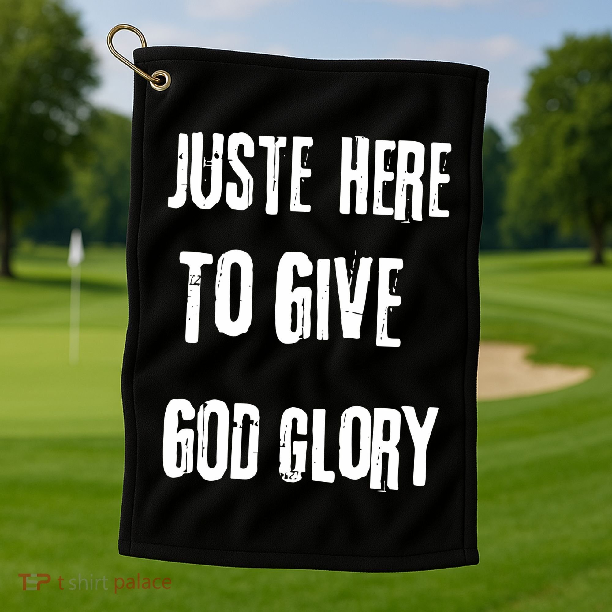 Just Here To Give God Glory Red Golf Towel