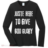 Just Here To Give God Glory Red Women's Long Sleeve Shirt thumb 0