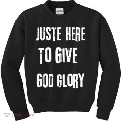 Just Here To Give God Glory Red Kids Sweatshirt