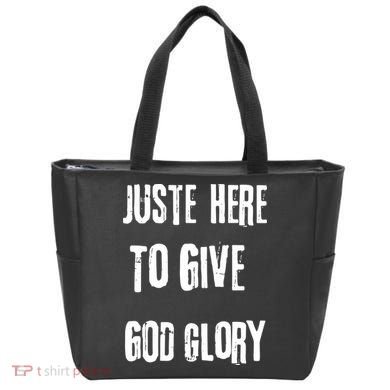 Just Here To Give God Glory Red Tote Bag