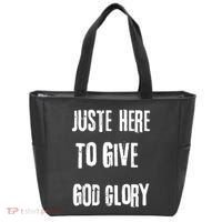 Just Here To Give God Glory Red Tote Bag thumb 0