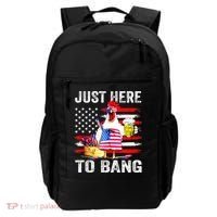 Just Here To Bang USA Flag Chicken Beer Firework 4th Of July Backpack thumb 0