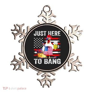 Just Here To Bang USA Flag Chicken Beer Firework 4th Of July Ornament