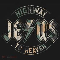 Jesus Highway To Heaven Camo Camouflage Button thumb 1