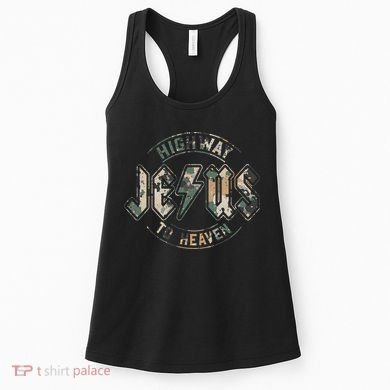 Jesus Highway To Heaven Camo Camouflage Women's Tank Top