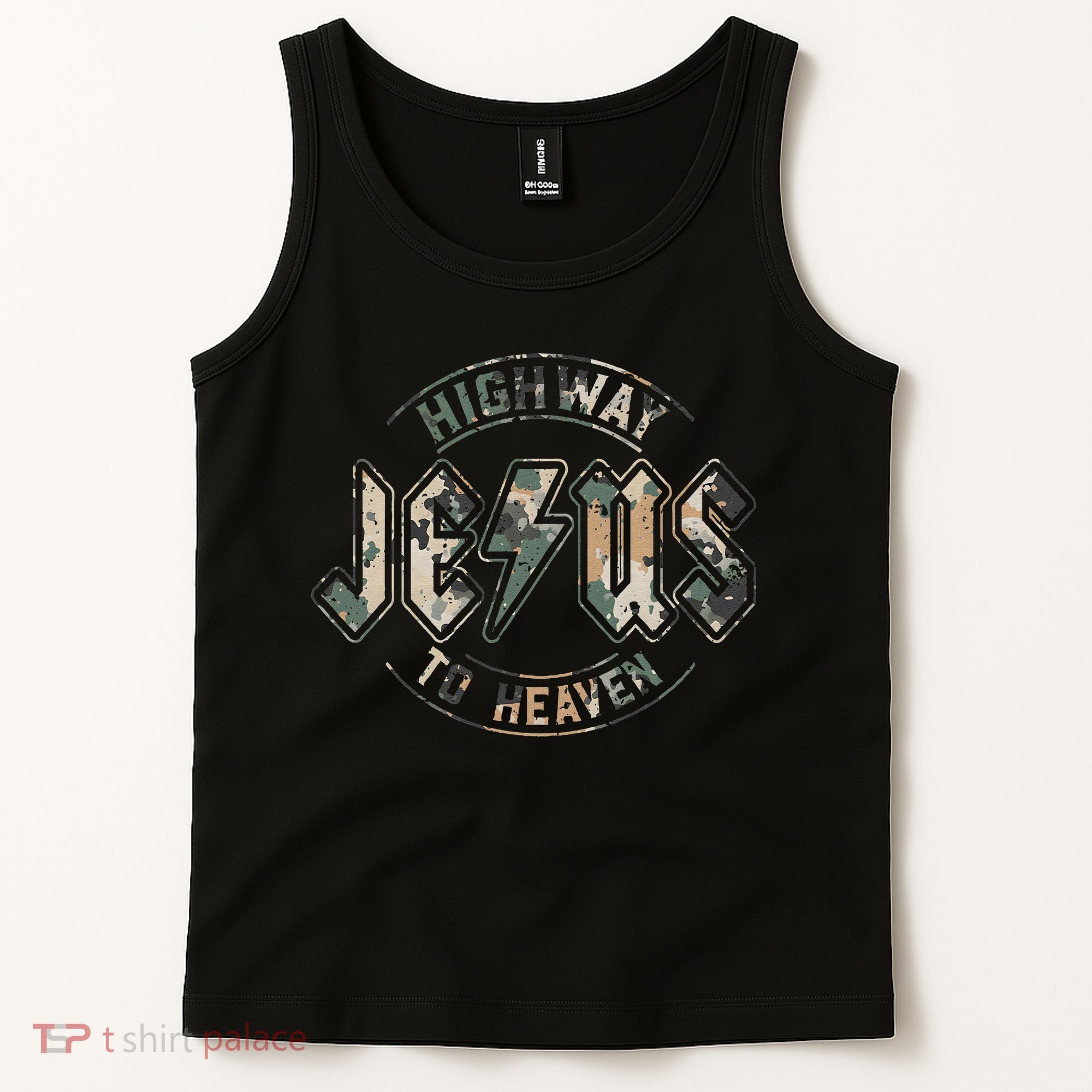 Jesus Highway To Heaven Camo Camouflage Tank Top