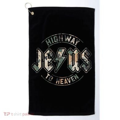 Jesus Highway To Heaven Camo Camouflage Golf Towel