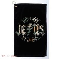 Jesus Highway To Heaven Camo Camouflage Golf Towel thumb 0