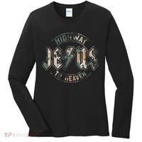 Jesus Highway To Heaven Camo Camouflage Women's Long Sleeve Shirt thumb 0