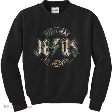 Jesus Highway To Heaven Camo Camouflage Kids Sweatshirt