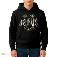 Jesus Highway To Heaven Camo Camouflage Kids Hoodie thumb 4
