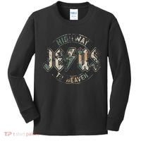 Jesus Highway To Heaven Camo Camouflage Kids Long Sleeve Shirt thumb 0