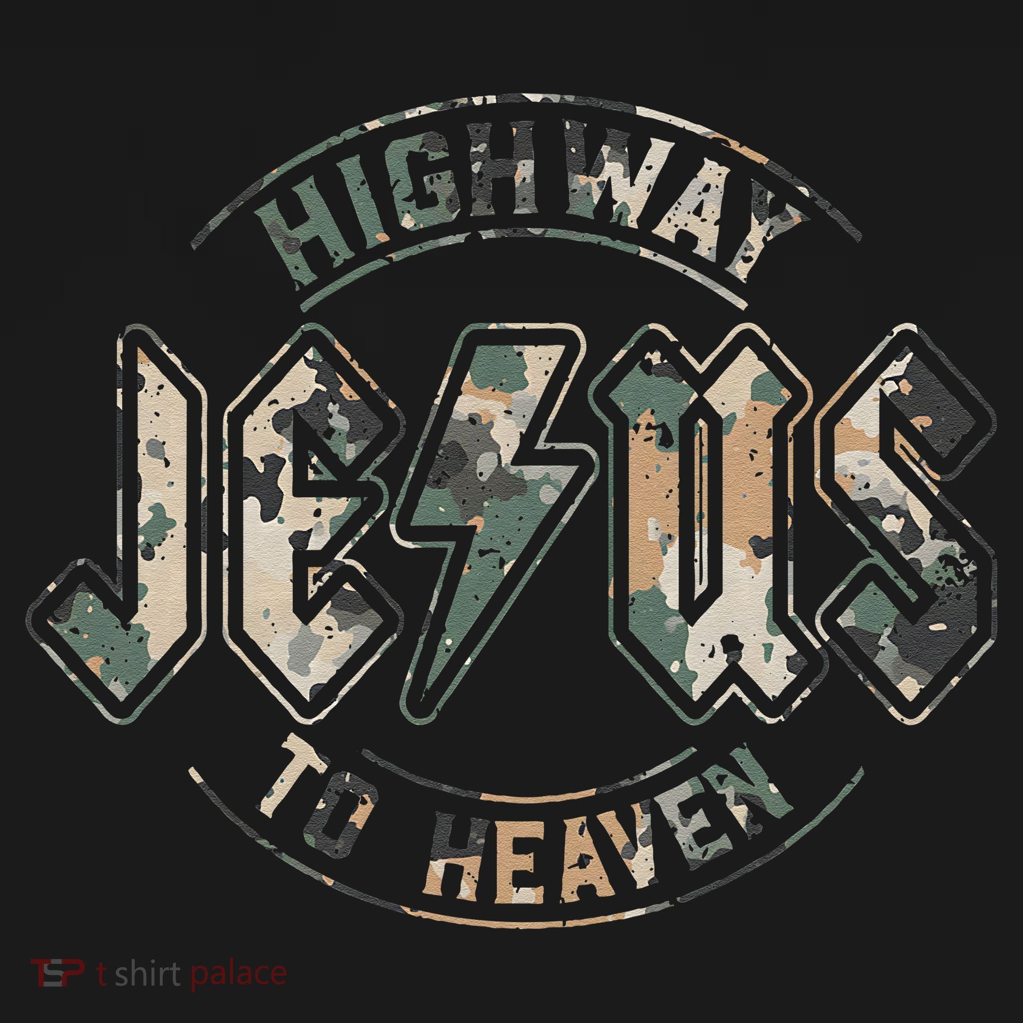 Jesus Highway To Heaven Camo Camouflage Kids Long Sleeve Shirt