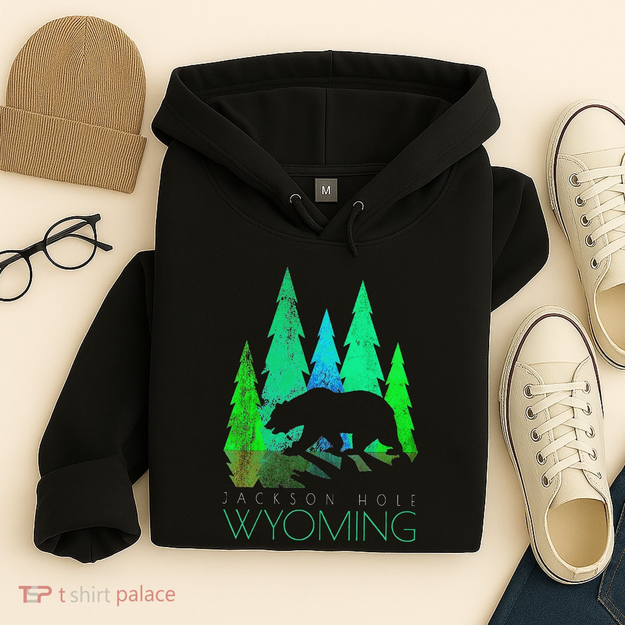 Jackson Hole Wyoming Bear And Trees Jackson Hole Hoodie