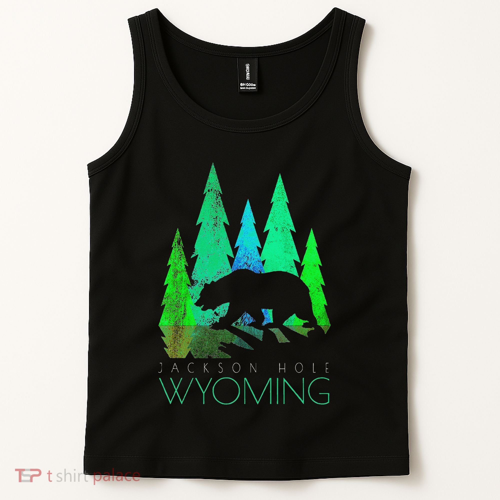 Jackson Hole Wyoming Bear And Trees Jackson Hole Tank Top