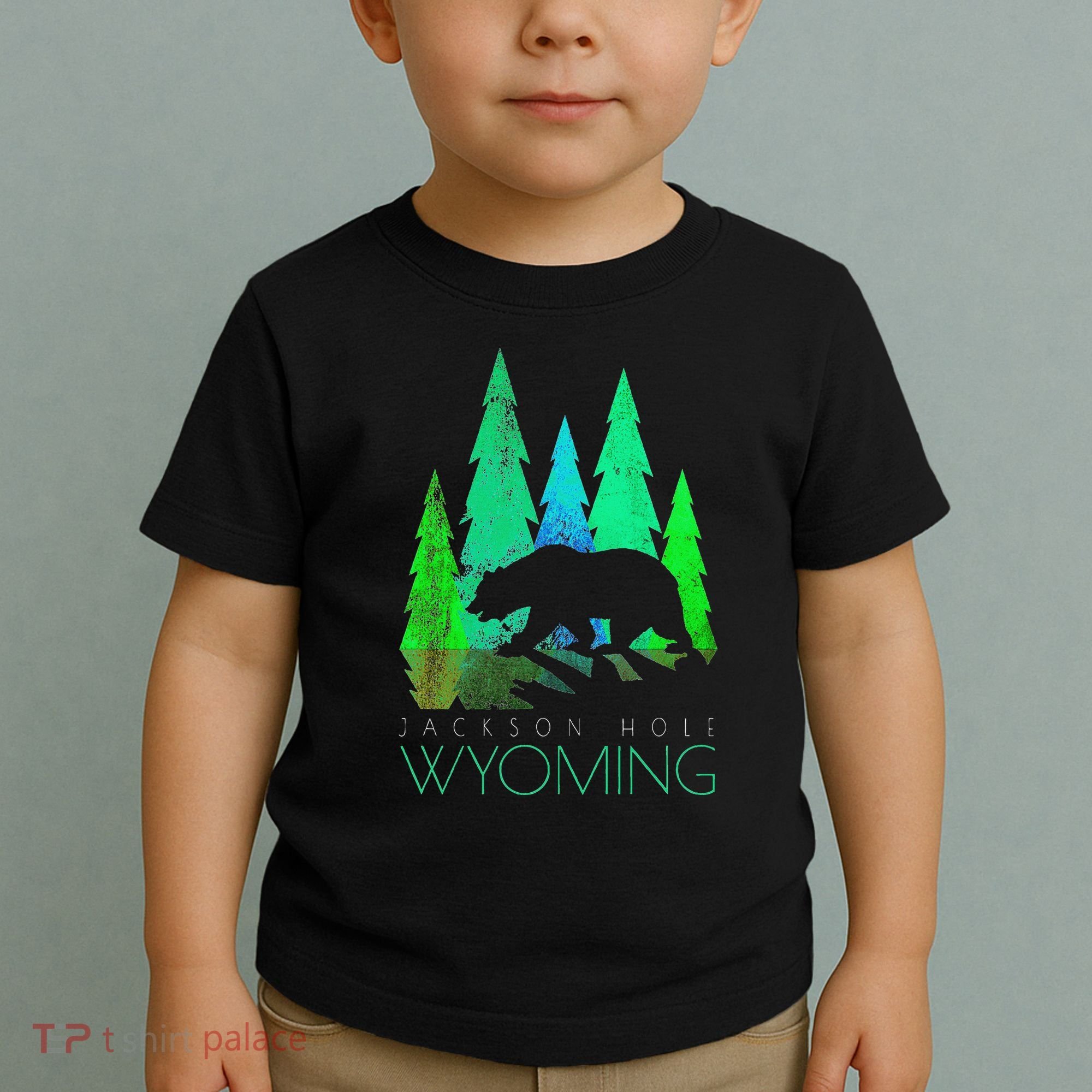 Jackson Hole Wyoming Bear And Trees Jackson Hole Toddler T-Shirt
