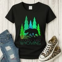 Jackson Hole Wyoming Bear And Trees Jackson Hole Women's T-Shirt thumb 3