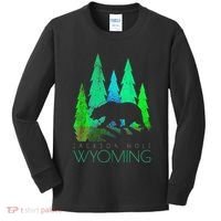 Jackson Hole Wyoming Bear And Trees Jackson Hole Kids Long Sleeve Shirt thumb 0