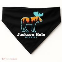 Jackson Hole Wyoming Moose Mountains Grand Tetons USA-Made Doggie Bandana thumb 0