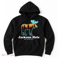 Jackson Hole Wyoming Moose Mountains Grand Tetons Hoodie thumb 0