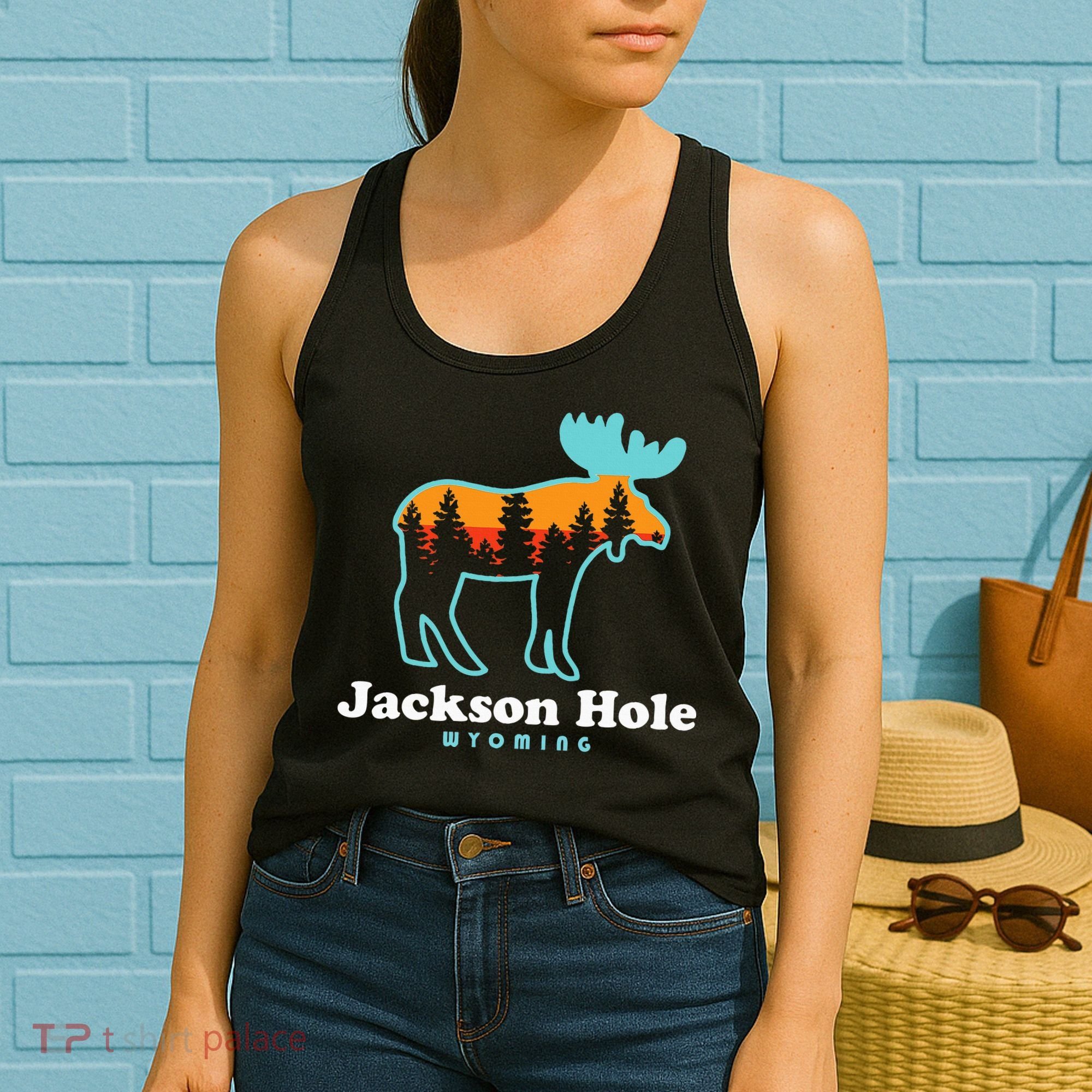 Jackson Hole Wyoming Moose Mountains Grand Tetons Women's Tank Top