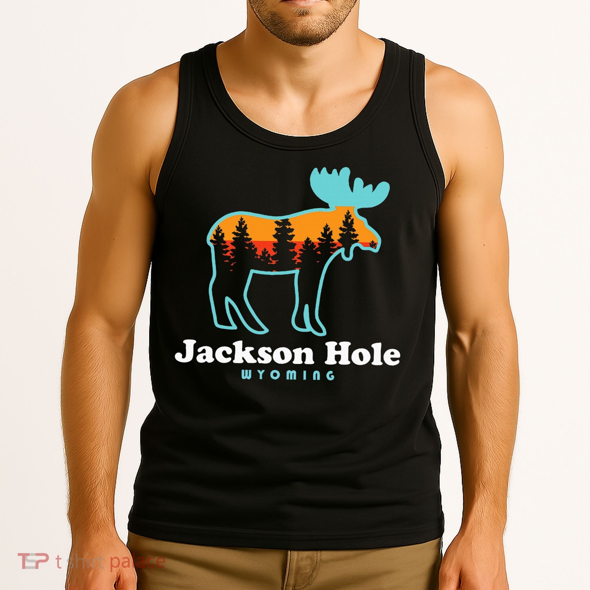 Jackson Hole Wyoming Moose Mountains Grand Tetons Tank Top
