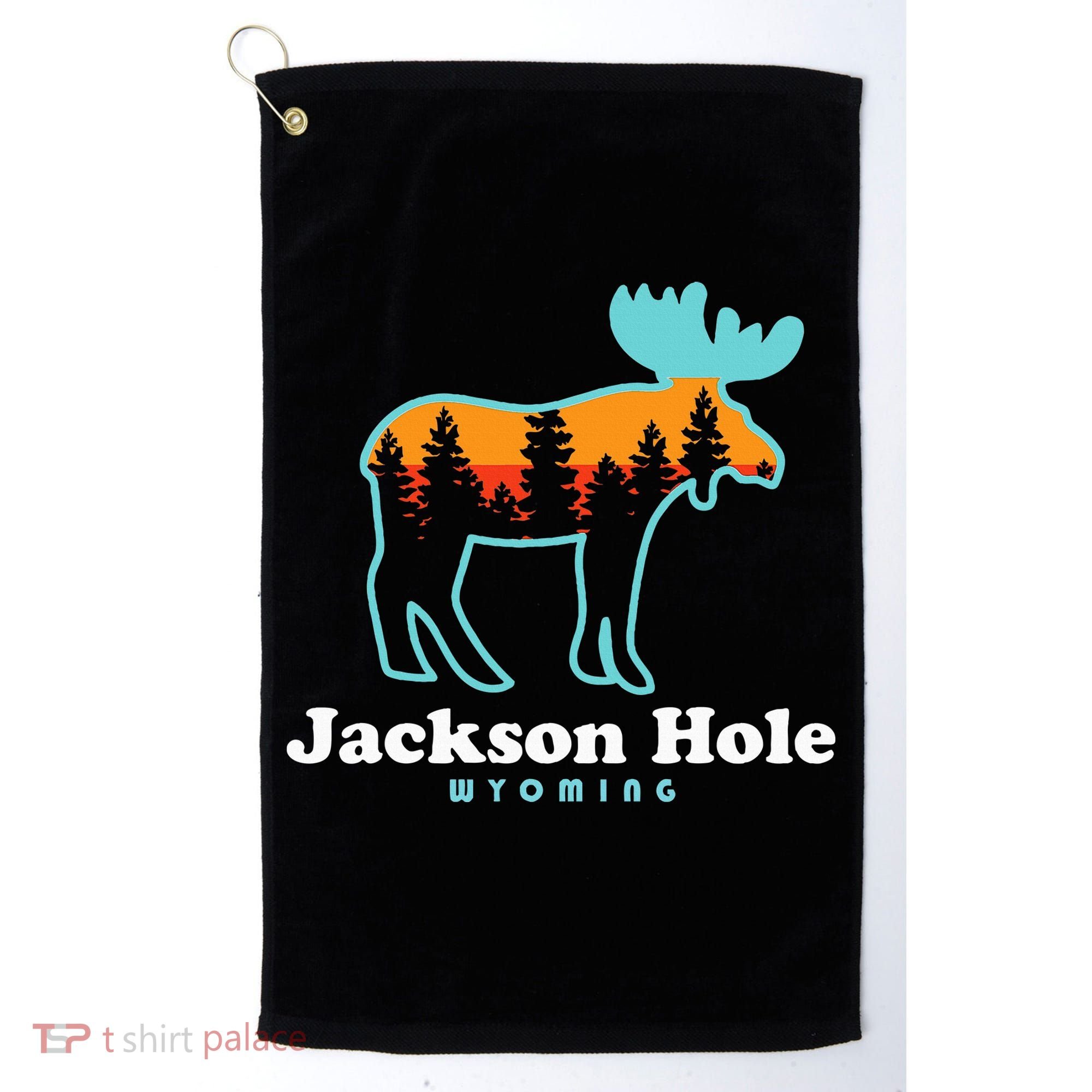 Jackson Hole Wyoming Moose Mountains Grand Tetons Golf Towel