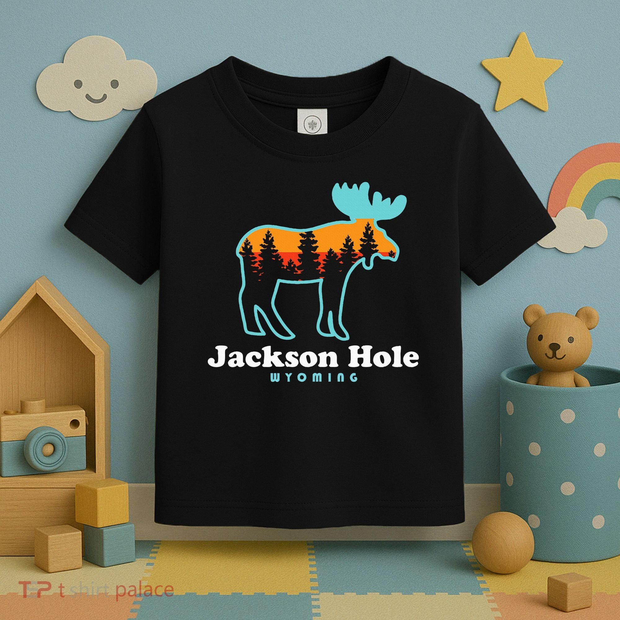 Jackson Hole Wyoming Moose Mountains Grand Tetons Toddler T-Shirt