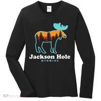 Jackson Hole Wyoming Moose Mountains Grand Tetons Women's Long Sleeve Shirt thumb 0