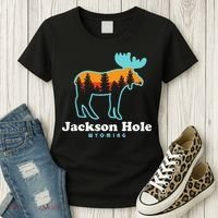 Jackson Hole Wyoming Moose Mountains Grand Tetons Women's T-Shirt thumb 3
