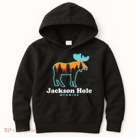 Jackson Hole Wyoming Moose Mountains Grand Tetons Kids Hoodie thumb 0
