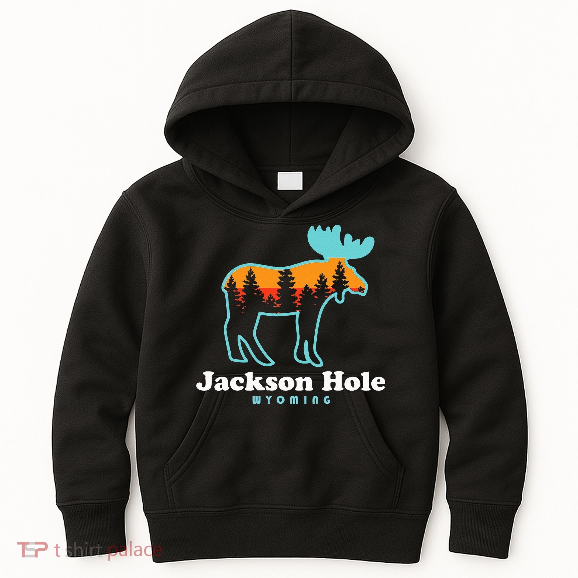 Jackson Hole Wyoming Moose Mountains Grand Tetons Kids Hoodie