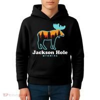 Jackson Hole Wyoming Moose Mountains Grand Tetons Kids Hoodie thumb 4