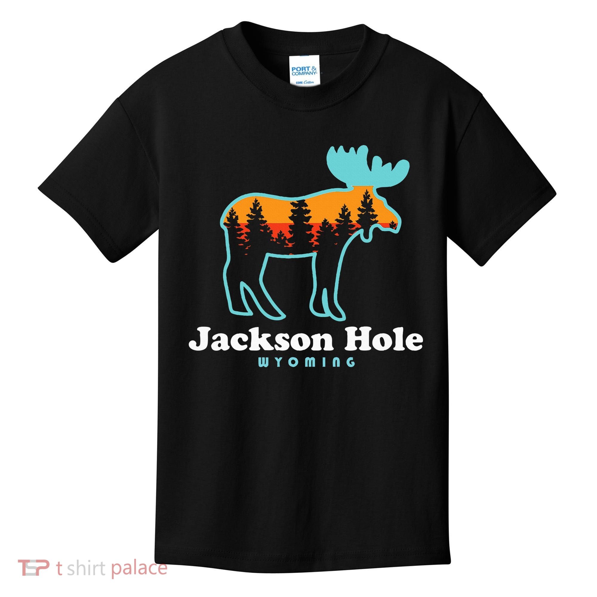 Jackson Hole Wyoming Moose Mountains Grand Tetons Kids T-Shirt