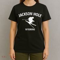 Jackson Hole Wyoming Skiing T-Shirt thumb 4