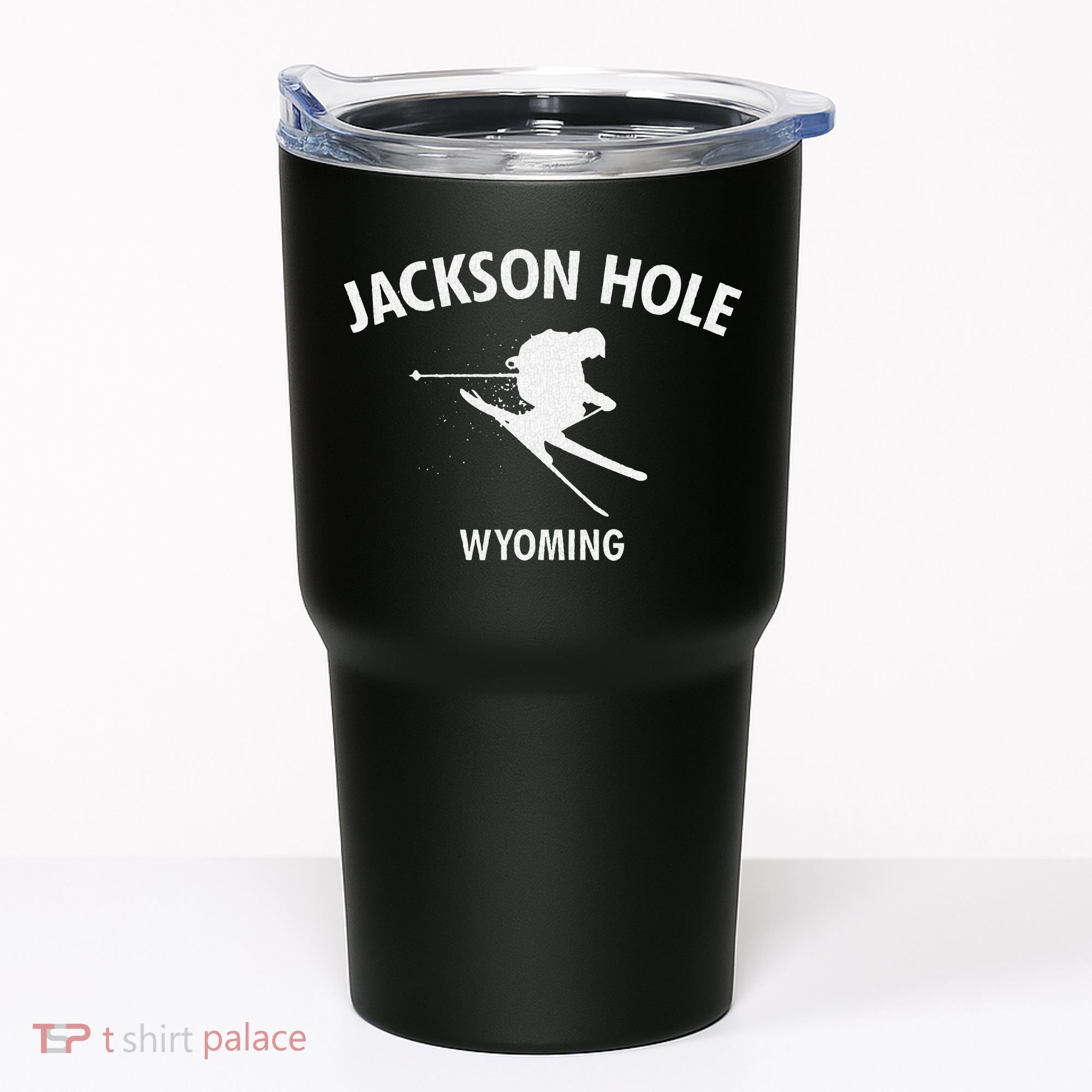 Jackson Hole Wyoming Skiing Tumbler