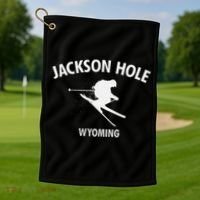 Jackson Hole Wyoming Skiing Golf Towel thumb 1